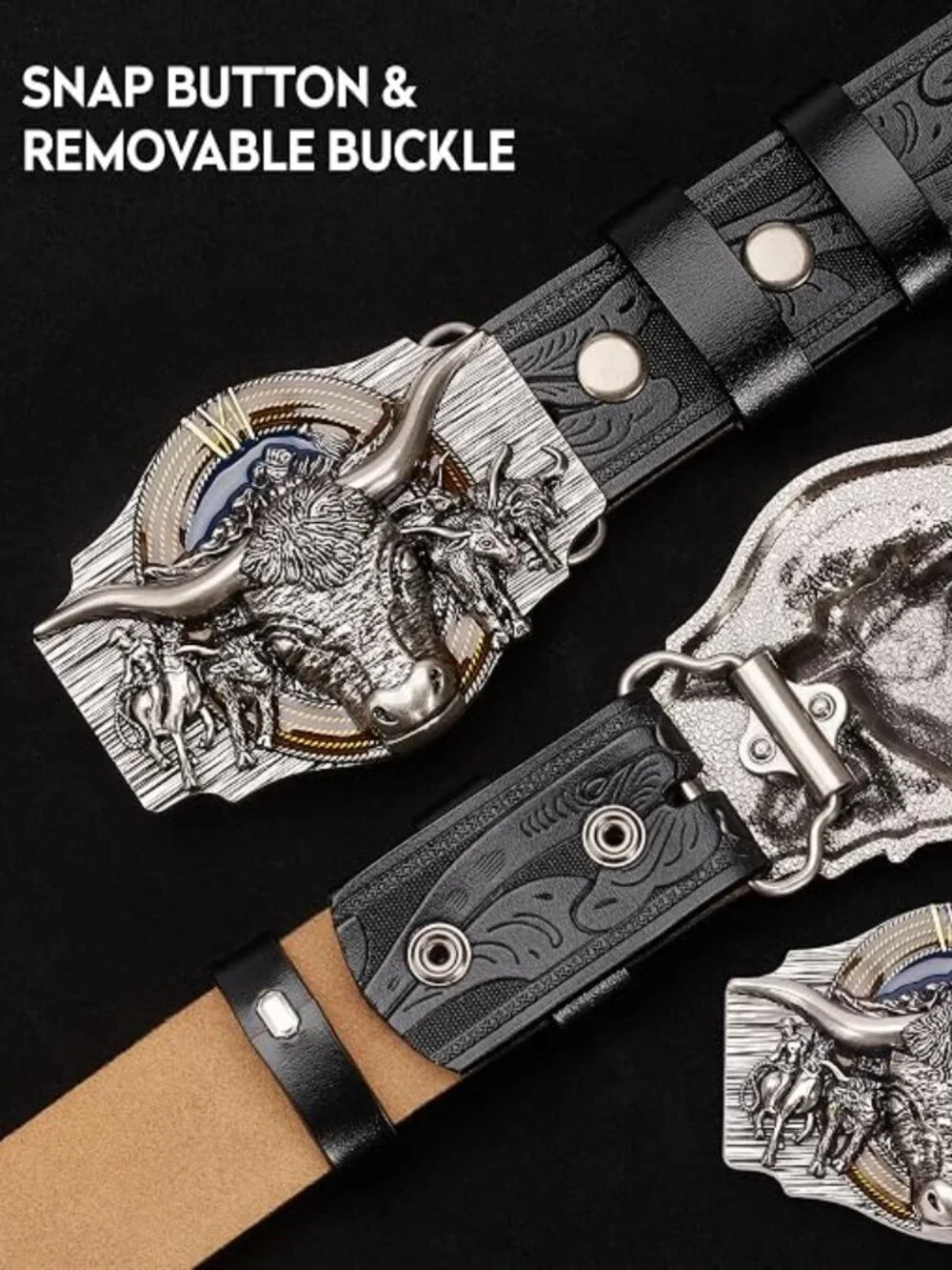 Men's & Women's Western Leather Cowboy Belts